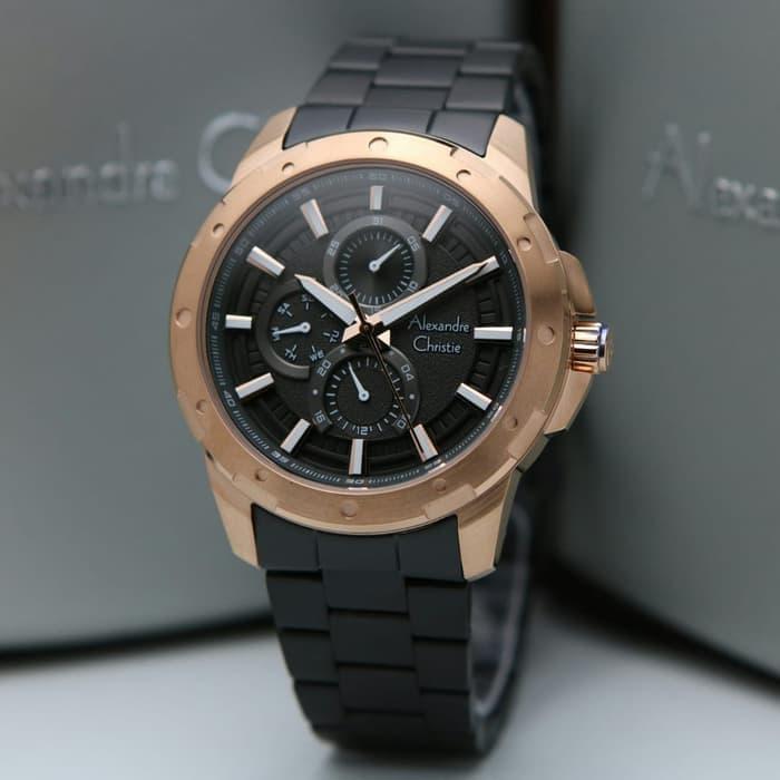 Alexandre Christie 6538MC / AC6538 Black Rosegold Original & Garansi