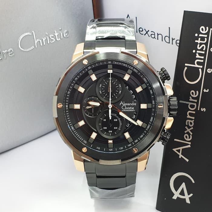 Alexandre Christie 6528MC / AC6528 Black Rosegold Original & Garansi
