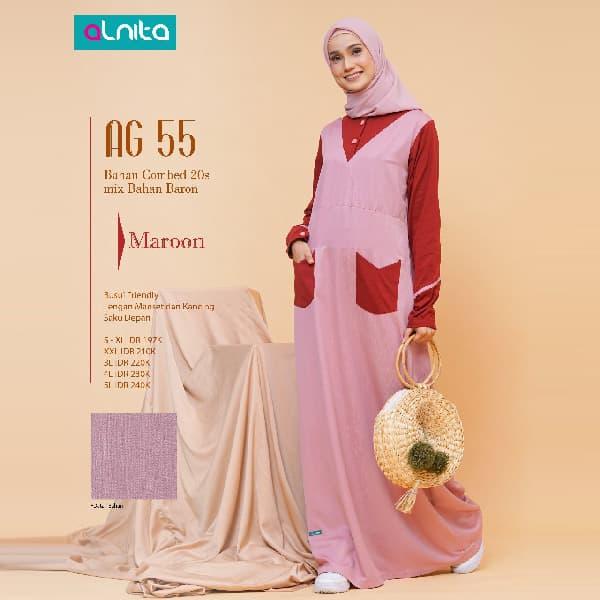 Gamis Combed 20s Busui + Alnita AN-AG55 + Gamis Original Brand