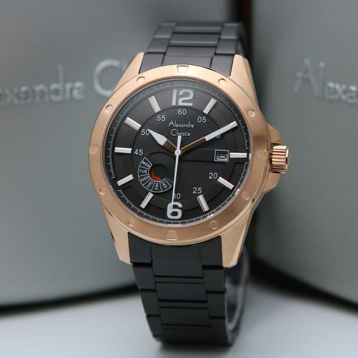 Alexandre Christie 6536ME / AC6536 Black Rosegold Original & Garansi