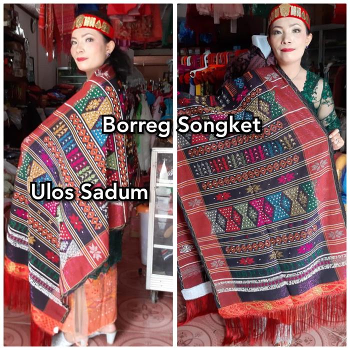 ULOS SADUM ANGKOLA SICANTIK ULOS BATAK DASAR HITAM GLITTER