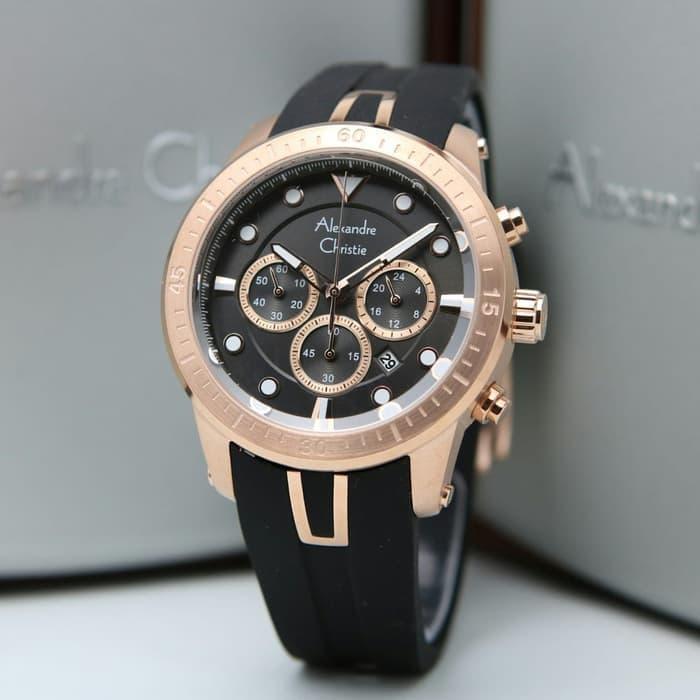 Alexandre Christie 6533MC / AC6533 Rosegold Black Original & Garansi