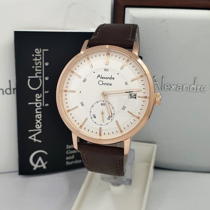 Alexandre Christie 6545MS / AC6545 Rosegold Brown Original & Garansi