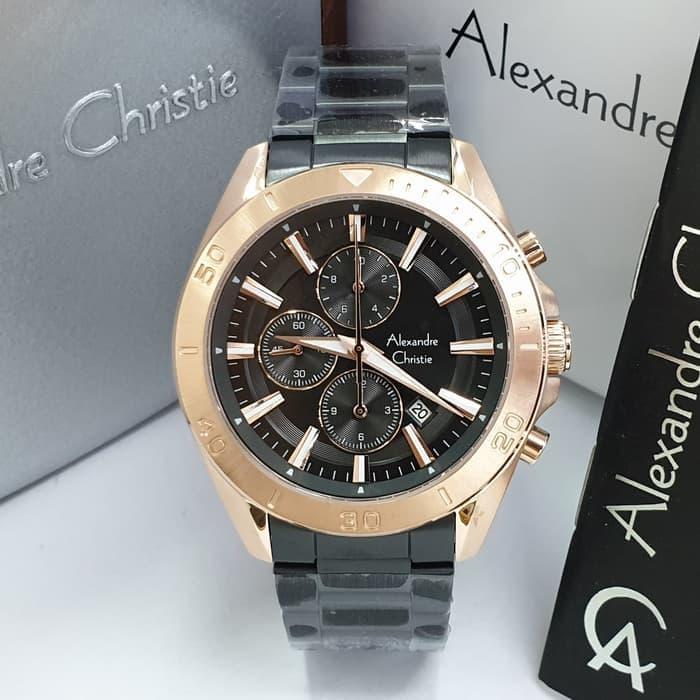 Alexandre Christie 6525MC / AC6525 Black Rosegold Original & Garansi