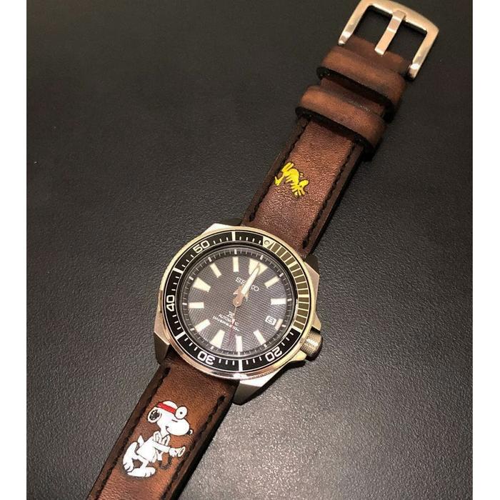[Gunny Straps] Leather Watch Straps Chocofudge Snoopy For Seiko Tuna