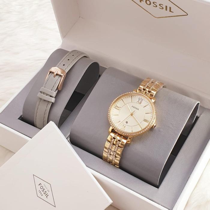 Jam Wanita Merek Fossil ES 3546 Fullset Gelang Original 35mm