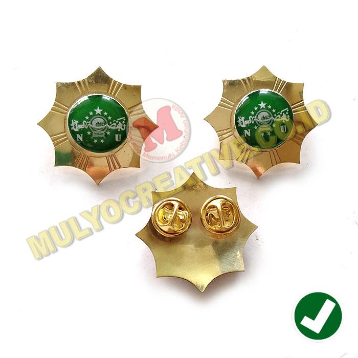 Lencana Pin Logo NU Model Bintang Pin NU Bahan Kuningan Murah