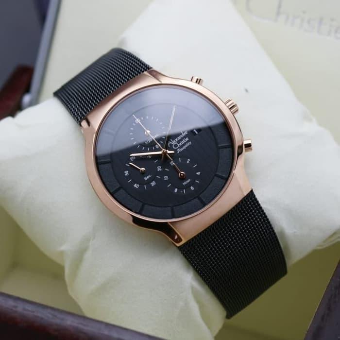 Alexandre Christie 6245MC / AC6245 Black Rosegold Original & Garansi
