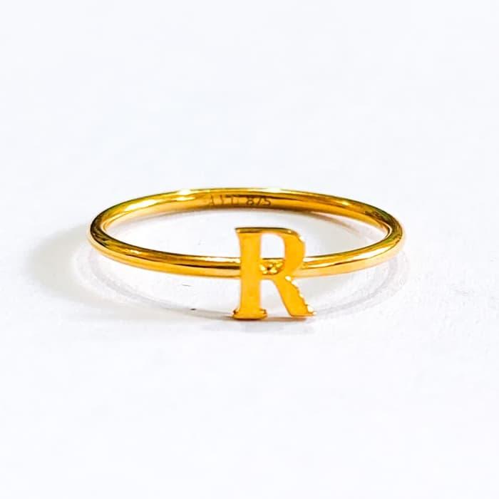 Grosir Cincin Ayu Huruf R Elegant Emas Asli Keren