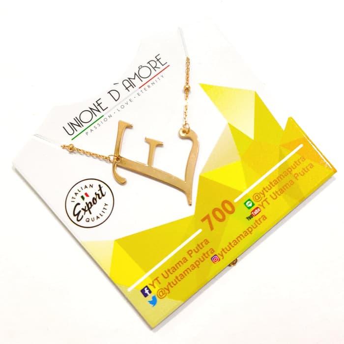 Grosir Kalung Jedar Huruf E Emas asli Elegan