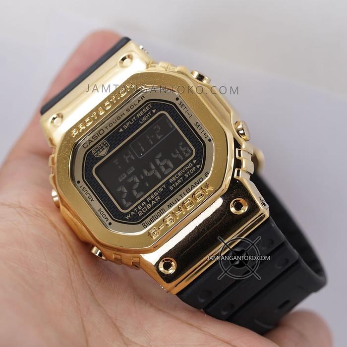 Jam Tangan G Shock GMW-B5000-9 Gold Black Rubber GMWB5000 Karet ORI BM