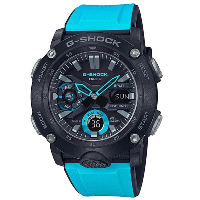 JAM TANGAN PRIA CASIO G-SHOCK ORIGINAL ANALOG DIGITAL BIRU HITAM KARET GA-2000-1A2 CASIO G SHOCK GA