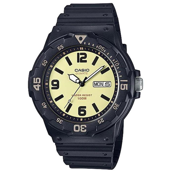 JAM TANGAN PRIA CASIO ORIGINAL ANALOG BLACK CREAM STAINLESS MRW-200H-5B CASIO MRW 200H 5B CASIO MRW2