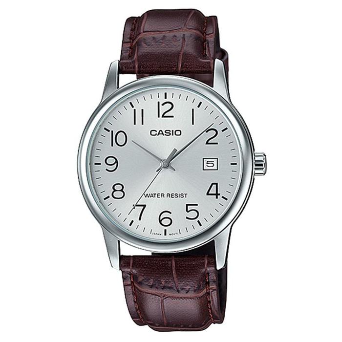 JAM TANGAN PRIA CASIO ORIGINAL ANALOG COKLAT KULIT MTP-V002L-7B2 CASIO MTP V002L 7B2 CASIO MTPV002