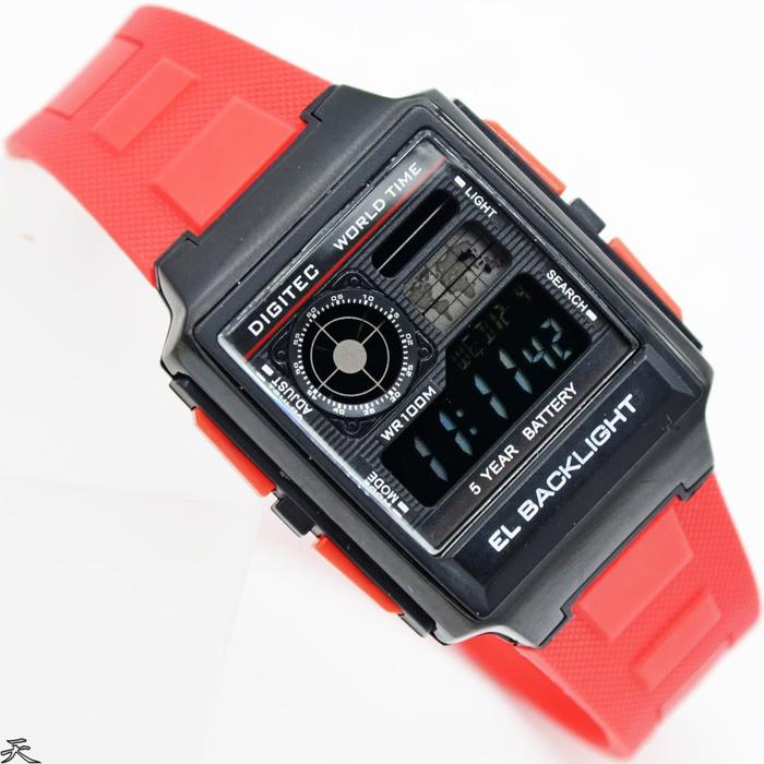 JAM TANGAN PRIA DIGITEC DG-3077T ORIGINAL - RED