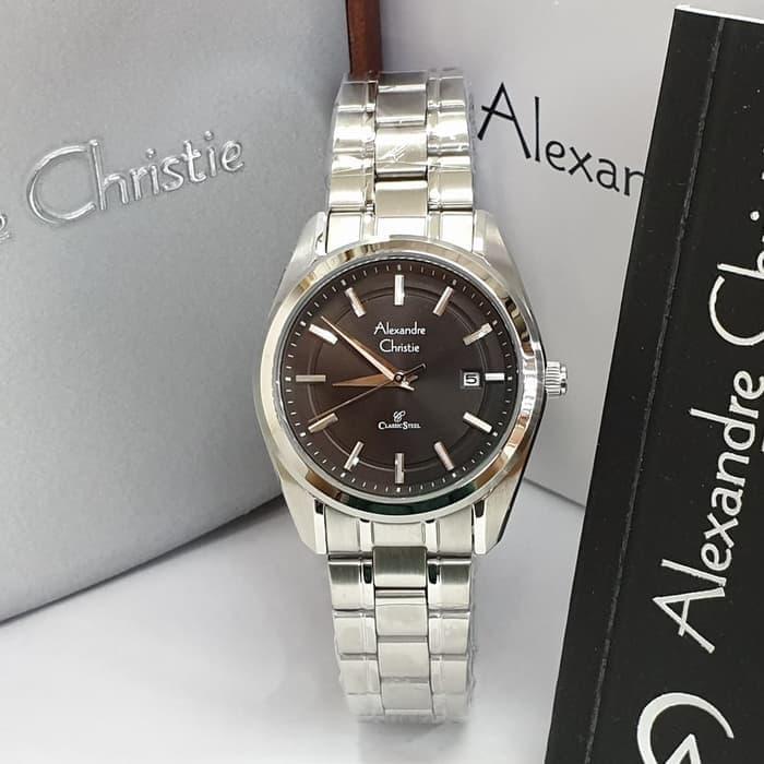 Jam Tangan Wanita Alexandre Christie AC 8618 Original - Silver Black