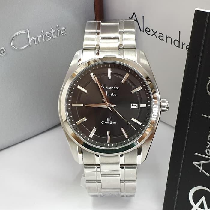 Jam Tangan Pria Alexandre Christie AC 8618 Original - Silver Black