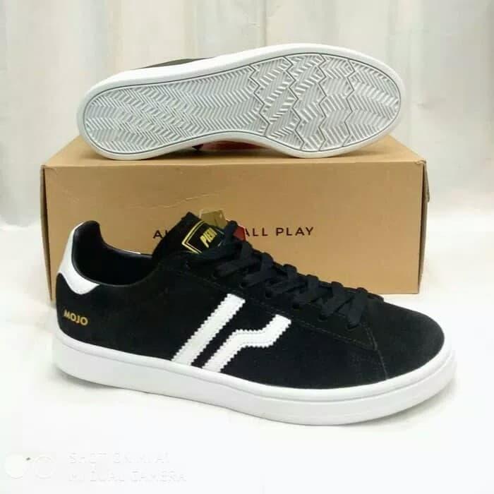 Sepatu piero Mojo original Sneakers kulit warna Hitam dan olive