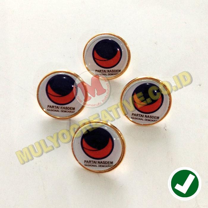Pin Partai Nasdem - Pin Logo Nasional Demokrat Ukuran 2 Cm