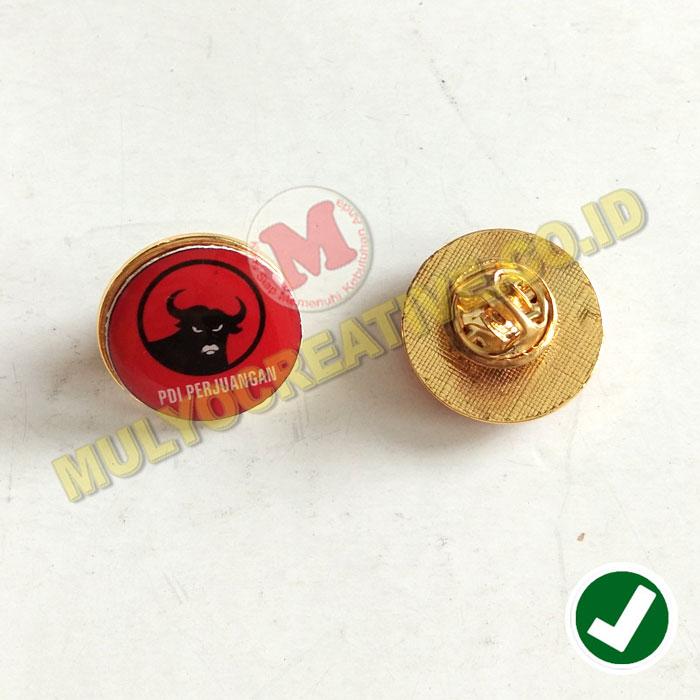 Pin Partai PDIP Bulat - Pin Logo Partai PDI Perjuangan Ukr. 2 Cm