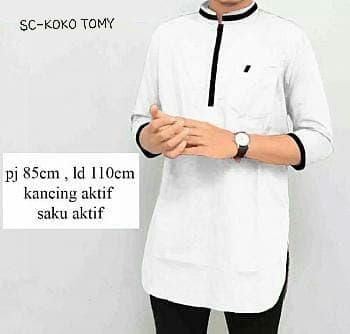 [KOKO TOMY WHITE SC] Koko pria katun putih1