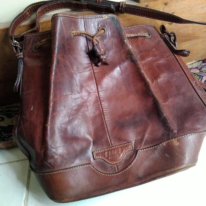 tas kulit branded jadul vintage antik lawas kuno rare langkah dan imoe