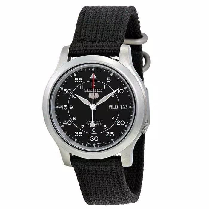 Jam Tangan Pria Seiko 5 SNK809K2 Black Dial Black Nylon Strap SNK809