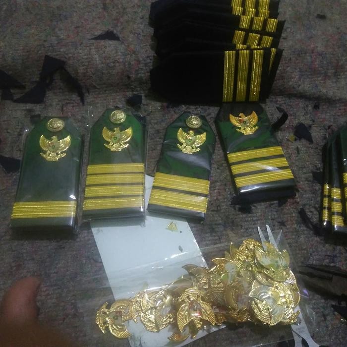 epolet pangkat pelayaran pita emas garuda kenop jangkar