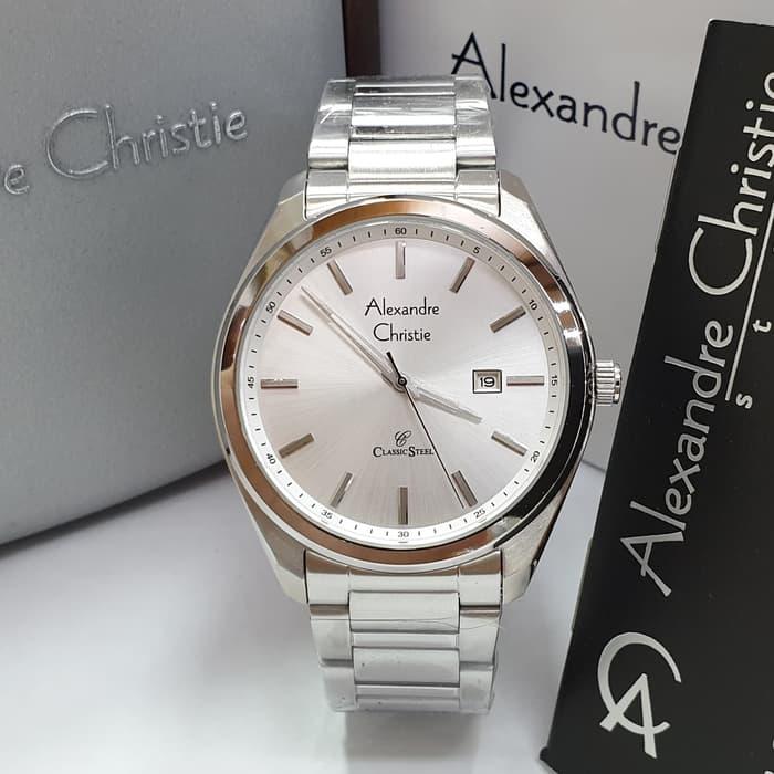 Jam Tangan Pria Alexandre Christie AC 8591 Silver Original