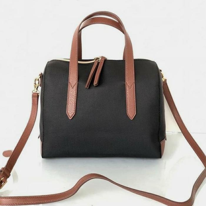Tas Fossil Sydney Satchel Black Multi