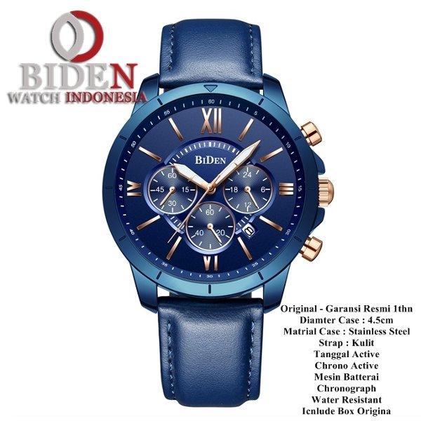 Jam Tangan Pria Biden Original 0158 - Biru