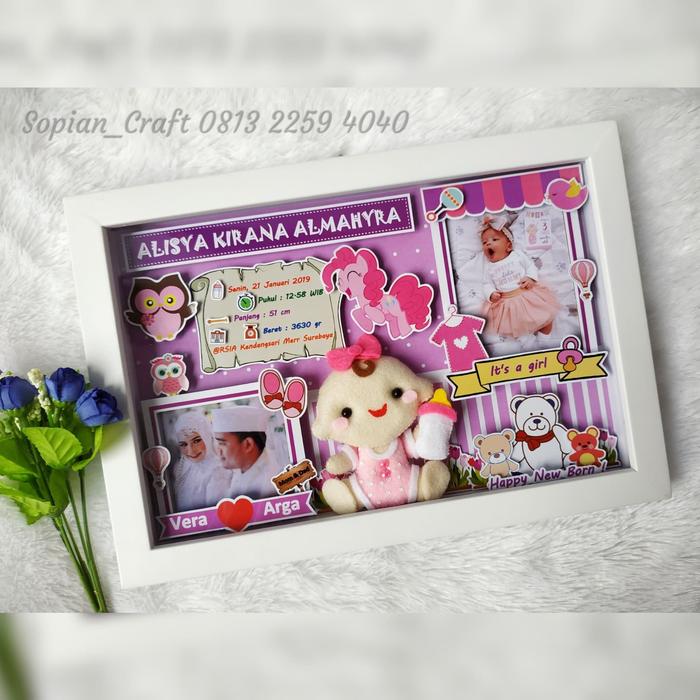 Baby Born Frame/Kado Biodata Bayi Pop Up Frame (Girl)