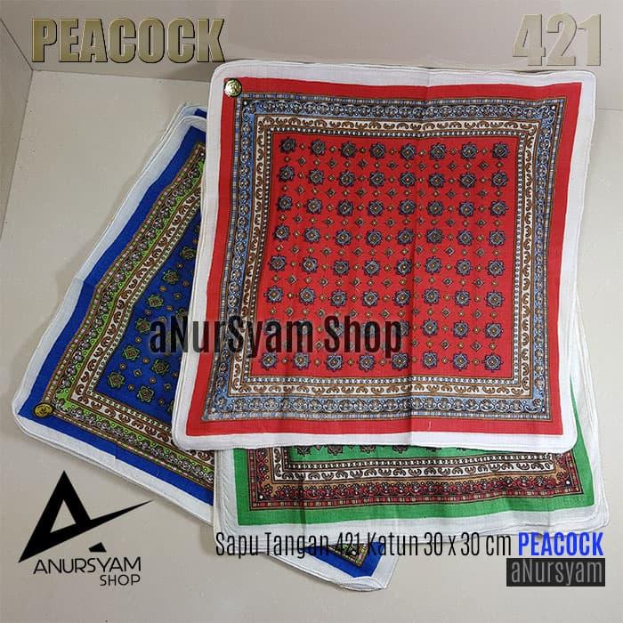 Sapu Tangan 421 Merk PEACOCK / Sapu Tangan Katun PEACOCK