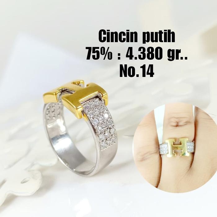 Cincin Emas / Mas Putih 75% Berat 4.380 Gram No.14..