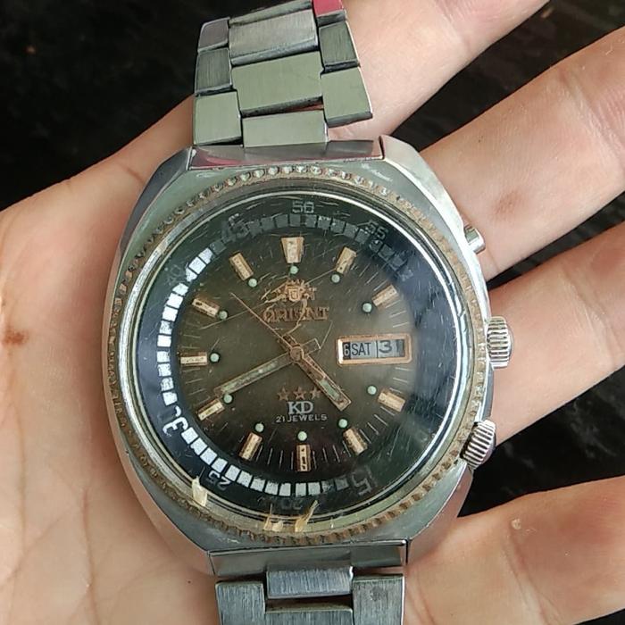 jam tangan original vintage ORIENT World diver KD diameter besar