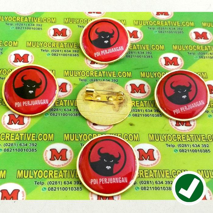 Pin Partai PDI Perjuangan - Pin Logo PDIP Model Bulat 3 Cm