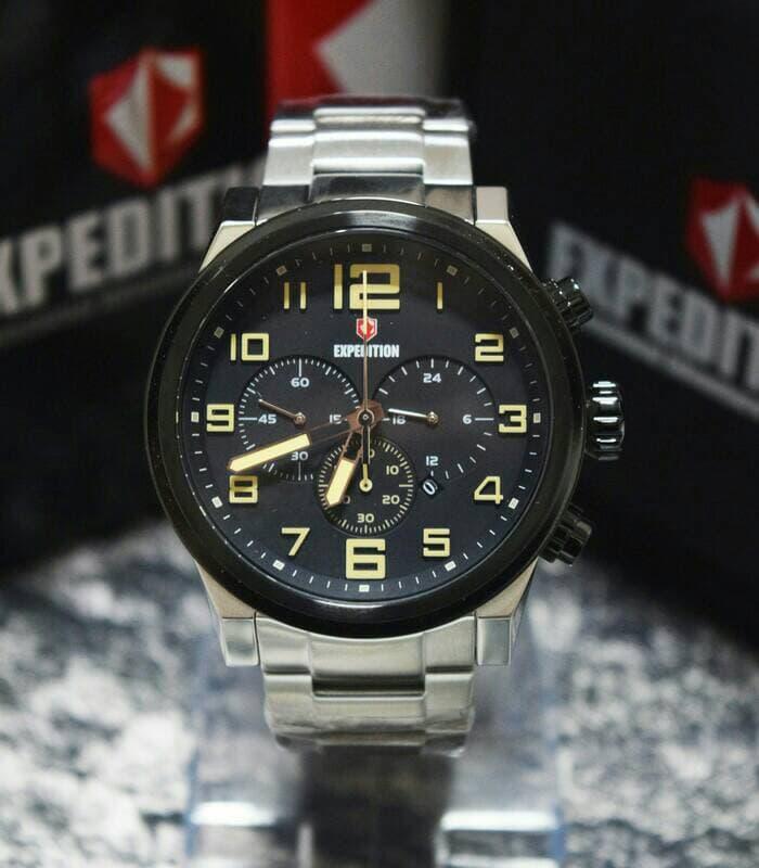 JAM TANGAN PRIA/COWOK EXPEDITION E6401 SILVER BLACK