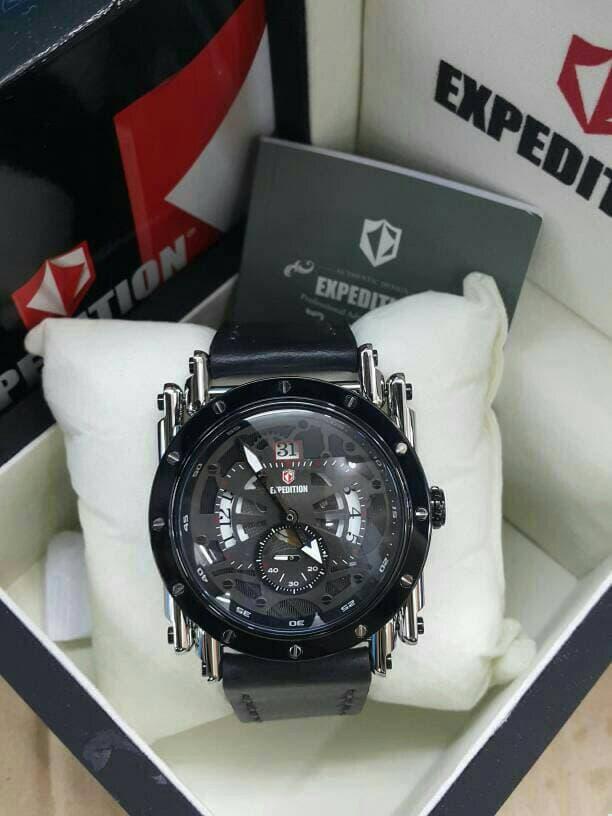 JAM TANGAN EXPEDITION E6724 SILVER BLACK RING BLACK. GARANSI RESMI