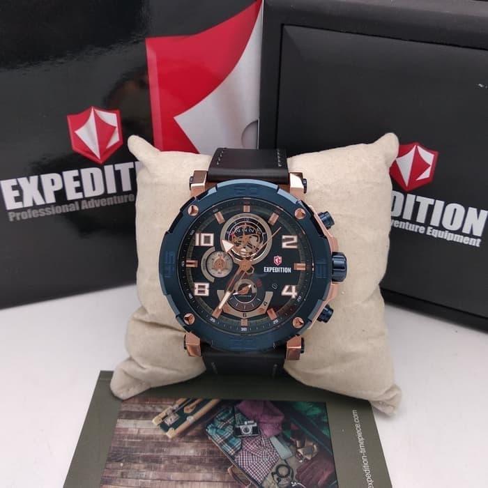 JAM TANGAN JAM TANGAN PRIA EXPEDITION E6769 ROSEGOLD BLUE ORIGINAL