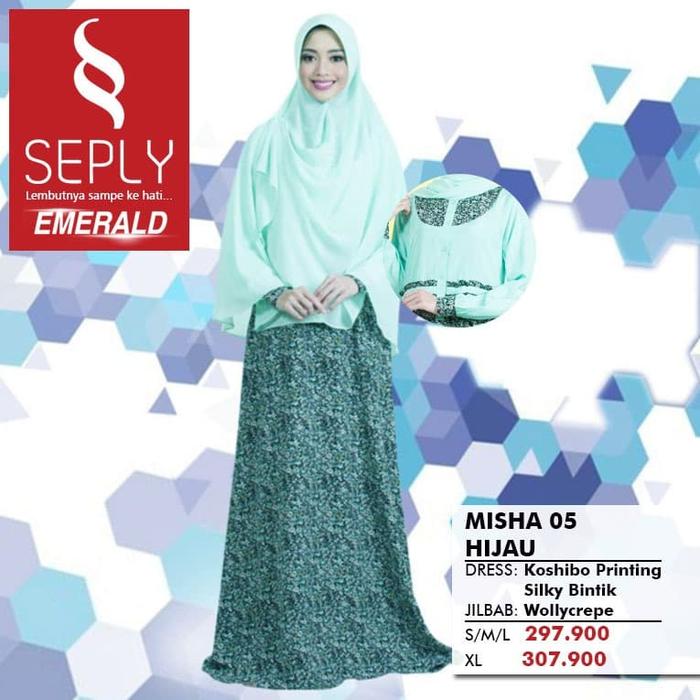GAMIS MUSLIMAH SEPLY EMERALD MISHA 05 HIJAU