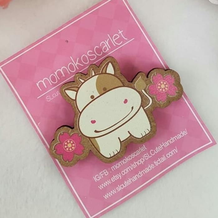 Pin bros Lucu Kartun Sapi