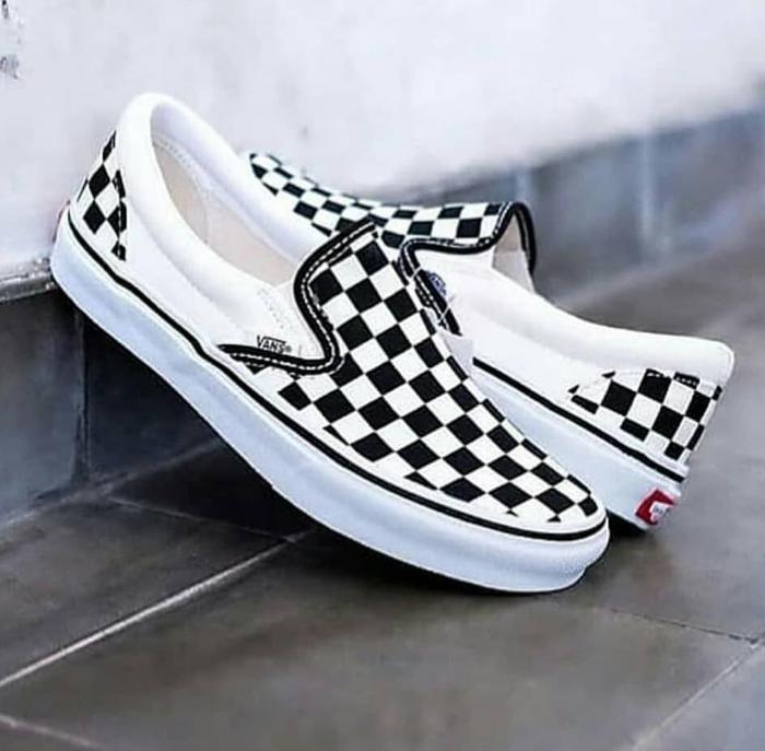 TERMURAH Vans Slip On Checkerboard Catur Putih Grade Original BNIB