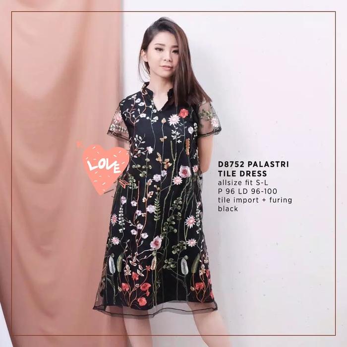 dress tile bunga brokat