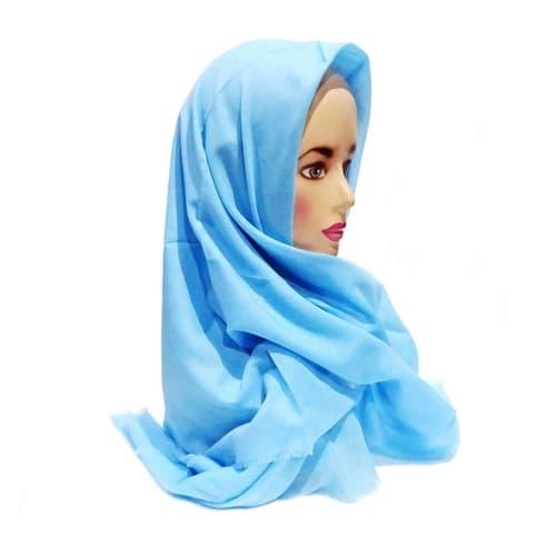 Hijab Saudia Rawis Warna Biru Muda