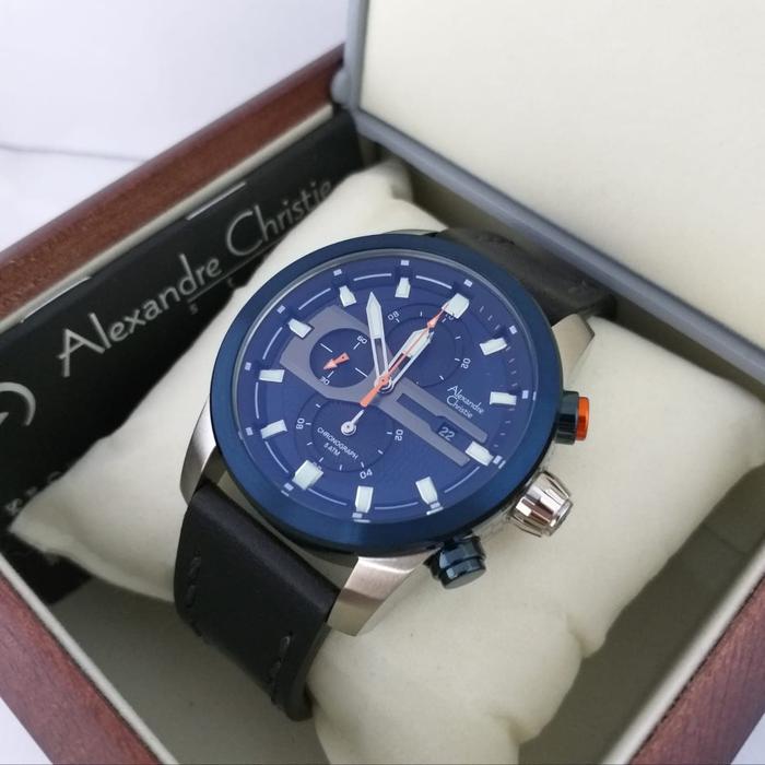 Jam Tangan Pria Alexandre Christie AC 6270MC Black Silver Blue