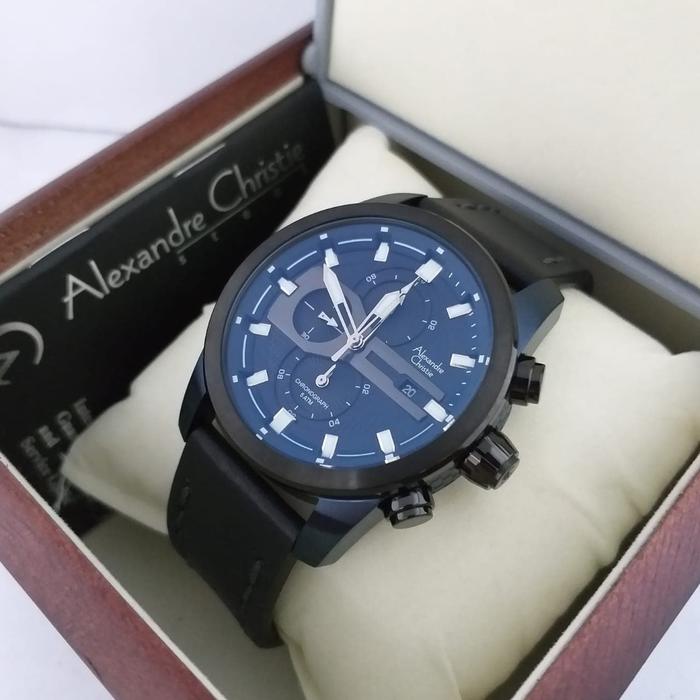 Jam Tangan Pria Alexandre Christie AC 6270MC Black Blue Black