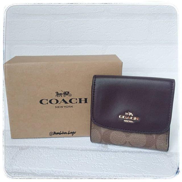 Dompet Coach Mini Wallet Oxblood