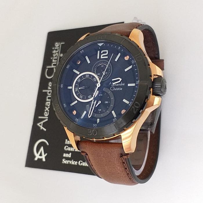Jam Tangan Pria Alexandre Christie AC 6510 MF Drak Brown Rosegold