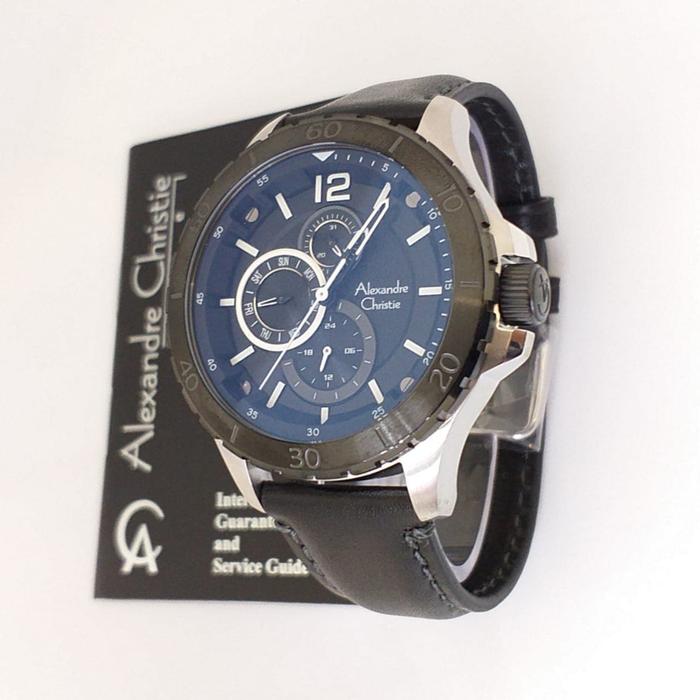 Jam Tangan Pria Alexandre Christie AC 6510 MF Black Silver Black