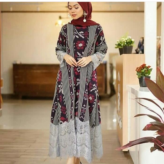 gamis tenun ikat troso blangket / tenun jepara (043)